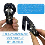 Male Chastity Device, Soft Silicone Tpe Material Lightweight Cock Cage For Men Penis Bondage, Discreet Invisible Lock Chasity Cage With 4 Cock Rings, Bdsm Sex Toys For Men (Black, M)
