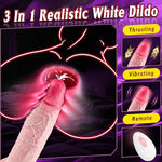 Sex Toys Realistic Huge White Dildo - 9.6" Thrusting Dildos Vibrator for G Spot Vagina Anal Sex Stimulation, Sex Machine Dildo with 10 Vibration Modes & 3 Speeds, Remote Control Adult Toys for Couples