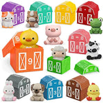 Learning Toy For Toddlers 1 2 3 Year Old, 10 Farm Animal Toys & 10 Barns, Counting, Matching & Sorting Montessori Educational Sensory Toys, Christmas Birthday Easter Gift For Baby Boy Girl 1-3