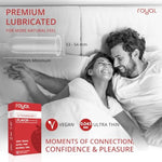 Royal Strawberry Flavored Tailored Fit Ultra-Thin Natural Latex Condoms - Premium Lubricated - Strong, Non-Toxic Latex - Organic, Vegan, Slim, Snug Fit - Safe & Durable Male Contraceptives – 12 Count