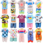 30 Pcs Mini 6 Inch Doll Clothes And Accessories Include 4 Tops, 4 Pants For Boy Dolls, 5 Dresses , 2 Swimsuit And 2 Shoes, 10 Outfits Hangers Pocket Glasses Headset Crown For 5.3-6 Inch Dolls