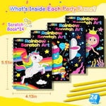 Rainbow Scratch Art Party Favors Notebooks for Kids 4-10, 24 Pack