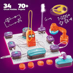 Circuit Board For Kids, 34 Pcs Diy Electronics Exploration Kit With 70+ Projects, Physics Science Experiments Kit, School Family Stem Kits Educational Toy Gift For Kids 6+