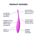Twirling Joy Connect App Vibrator Sex Toy | Adult Toys For Women | Tip Vibrator + App | Vibrating Sexual Pleasure Device | Stimulation Vibrators | Woman Sextoy (Fuscia)
