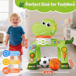 Toddler Basketball Hoop & Soccer Goal Toy,Dinosaur Toys With Light & Music,Musical Toys For 1 Year Old Boy Girl Learning Toy For Toddlers 1-3 Birthday Gifts For 1 Year Old Boys
