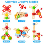 Kids Tool Set Toy With Drill, Wooden Toy For 2 3 4 5 Years Old Boy Girl, 37 Pcs Stem Montessori Toy For Learning Educational Construction Toy, Birthday Gift For Kids