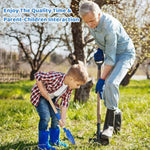 Kids Garden Tool Set: Safe Toddler Size Hoe, Rake, Shovel, Leaf Rake, Broom 5-Piece Kids Gardening Tools With Wooden Handle And Metal Head For Child Christmas Outdoor Toys Gift For Boys Girls