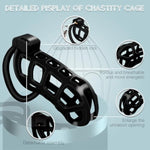 Male Chastity Cage, Lightweight Cock Cage Device, Large Chastity Device With 3 Sizes Rings, Penis Training And Abstinence Bdsm Sex Toys For Men?Xl?