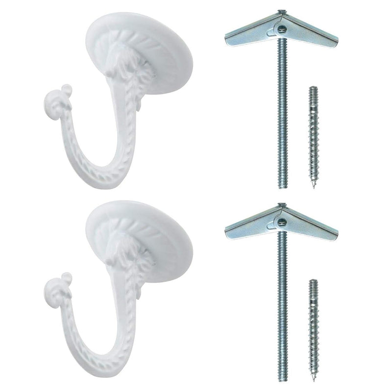 Rocky Mountain Goods Ceiling Swag Hook 2 Pack With Mounting Hardware - 1 1/2” He