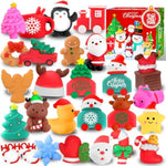 Squishies, 25 Pack Mochi Squishy Toys - Christmas Kawaii Cat Squishys Slow Rising Animals - Party Favors, Goodie Bag, Birthday Gifts, Mini Squishies Stress Reliever Toy Pack