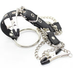 Men Sexy Nipple Clamps Chain With Penis Ring Erotic Leather Fetish Nipple Clamp Sex Toys Adjustable Breast Clips Bdsm Sexual Pleasure Tools Bedroom Sm Game For Couples Bdsm Bondage Kits