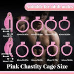Pink Mini Chastity Cage For Men With 4 Testicle Rings Honeycomb Breathable Cock Cages Dark Lock Design Sm Penis Sex Toy For Man Couple (Arc Ring,Pink)