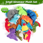 12 Pack Small Dinosaur Plush Toys, Mini Stuffed Animals Bulk For Kids Dinosaur Party Favors, Soft Dino Playset Keychains, Goodie Bag Stuffers For Toddler Boys Girls Carnival Prizes