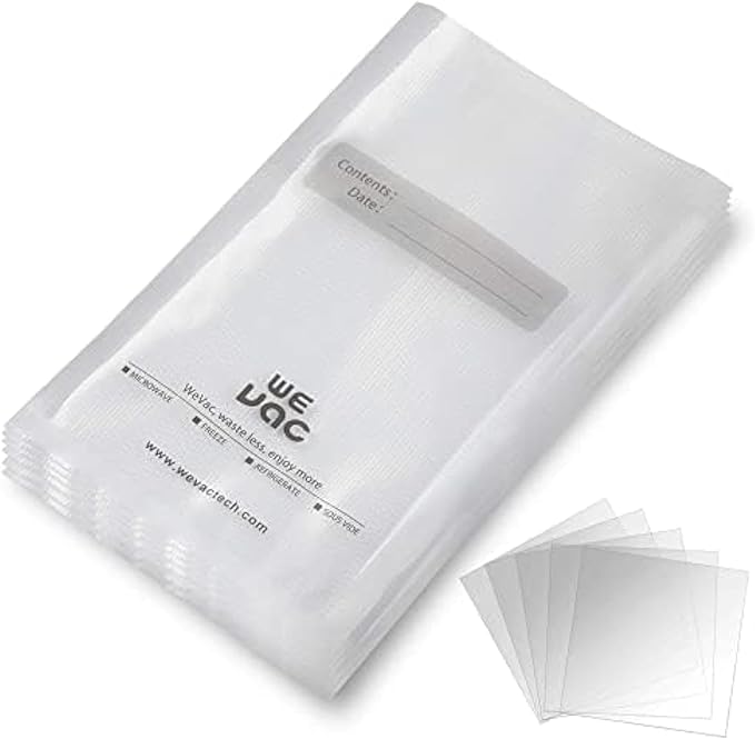 Vacuum Sealer Bags 100 Quart 8x12 Inch for Food Saver, Seal a Meal, Weston. Commercial Grade, BPA Free, Heavy Duty, Great for vac storage, Meal Prep or Sous Vide