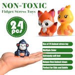 24Pcs Party Favors For Kids, Animal Squishy Toys, Goodie Bag Pinata Fillers, Safari Wild Birthday Decorations, Treasure Chest Classroom Prizes,Easter Halloween Christmas Stocking Stuffers Gifts