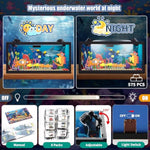 8 In 1 Fish Tank Building Sets, Marine Aquarium Building Block With Led Light Party Favors 9 Model Toy Including Octopus Crab, Christmas Birthday Gifts For Boys Girls Kids Ages 6 8 10 12+