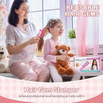 Hair Gem Stamper Kit for Girls Ages 3-12, DIY Birthday Toy