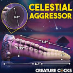 Astropus Tentacle Silicone Dildo For Men, Women & Couples. Fantasy Dildo & Strong Suction Cup Base. Harness Compatible, Stimulating Textures. 1 Piece, White & Purple.