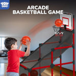 Arcade Basketball Game Set Height Adjustable Easy Set Up With 4 Balls And Hoop Game For Kids 3 To 12 Years Old Indoor Outdoor Sport Play, Air Pump Included, Toys For Boys 5-7 Competition