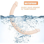 Double Ended Dildo, 17 in Super Long Double Dong, Flexible Realistic Double-Sided Dildo Penis, Sex Toys for Couple Men Women Lesbian Gay Play/Skin Tones