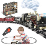 Juqu Christmas Train Set For Kids Ages 3-12 – Remote Control Steam Model Toy Train Gift With Smoke, Lights, Whistle & Tracks, Battery Operated Train Set For Christmas Tree Display And Holiday Play