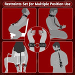 Bondage Neck To Wrist Restraints Sex Toys, Bdsm Couple Handcuffs Collar Adjustable With Nipple Clamps Ball Gag Sex Whip, Sex Bondage Set Adult Toys For Couples