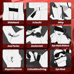 Sex Bondage Restraints Kit Bdsm - 21Pcs Leather Handcuffs Ankle Cuffs Furniture Restraint Accessories With Storage Bag Adult Sex Toys For Men Women Couples Foreplay | Black