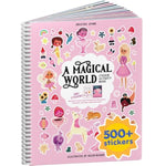 Magical World Sticker Book for Kids - 12 Fun Coloring and Activity Pages with 500+ Stickers Included