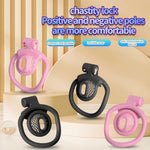 Male Chastity Device Cock Cage With 4 Different Arc Rings Inverted Chastity Cage With Concealed Lock And 2 Keys For Men'S Penis Bondage Sex Toys Breathable And Lightweight Penis Cage (B,Black)