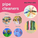 600 Pcs Pipe Cleaners Craft Set, 20 Colors with Googly Eyes