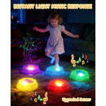 Stepping Stones For Kids, Light Up Musical Balance Beam And Non-Slip Toddler Balance Stones, Toddler Indoor Or Outdoor Play Obstacle Course, Sensory Toys Play For Family Active Kids Ages 3+