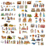 12 Set Felt Board Stories Pieces Set Felt Animals Bible Fairy Tales For Preschool Animals Figures Flannel Board Stories For Toddlers Preschool Kindergarten Storytelling (Bible)
