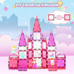 101Pcs Magnetic Blocks Set Including Cars And Accessories, Princess Magnet Building Tiles Sets, Castle Magnet Blocks Stem Toys For Girls Kids Ages 3 4 5 6 7 8 9+ Year Old