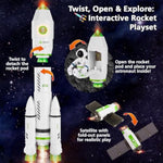 Rocket Space Toys For Kids 3-5 5-7 With Lights & Sound, Educational Astronaut Toys For 3 4 5 6 7 8 Year Old Boy Birthday Gift, Interactive Toddler Boys Toy 4-6 3-4 Science Outer Party Favors