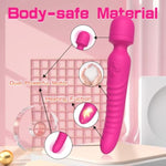G Spot Vibrator Wand, Heating Function Sex Wand Massager For Clitoris, G-Spot Stimulation, Waterproof Dildo Sex Toy With 7 Powerful Vibrations Dual Motor Stimulator For Women Or Couple(Pink)