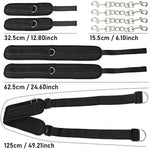Bdsm Sex Bondage Restraints Kit- Neck To Legs/Ankle Thigh Wrist Cuffs Restraint Kit, Sm Games Adult Sex Toys With Handcuffs Doggy Swing Leg Straps Tie Set For Couples, Unisex, Black