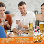 Whodrink-Drinking Card Games For Adults,Bachelorette Party Games, Drunk Couple Games For Date Night, Family Girls Night 136 Flashcards, Age 21+