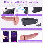 10.5” Squirting Realistic Thick Dildo, Huge Fat Dildo With App Controlled Automatic Lube Launcher, Lubricant Applicator With Silicone Realistic Dildo With Suction Cup Base, Adult Sex Toys