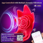 Rose Sex Toy Vibrating Cock Ring - App Control Silicone Penis Ring With Rose Clitoral Stimulator Adult Male Sex Toy Vibrator, Multiple Vibrations Couples Sex Toys Vibrators For Men Couple