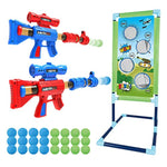 Shooting Game Toy For 5 6 7 8 9 10+ Years Olds Boys,2Pk Foam Ball Popper Air Toy Guns With Standing Shooting Target,24 Foam Balls, For Kids