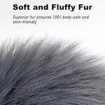 Tail Plug Anal Butt Plug, Butt Plug Faux Fur Tail Anal Sex Toys Buttplug Wolf Tail Toys Stainless Steel But Plug Butt Toys Sex Toys For Women Cosplay Adult Sex Toys For Women Men Couple (Grey)
