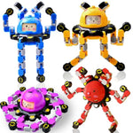 4Pcs Transformable Fidget Spinners For Kids Fidget Toys Teens Adults Sensory Toys With Autism Adhd Stocking Stuffers Bulk Gifts For Boys Girls Party Favors Travel Activities