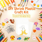 DIY Shrink Art Paper Keychain Making Kit with Shrink Plastic Sheets