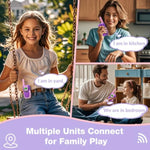 Walkie Talkies For Kids 2 Pack Purple, Girls Toys Age 6-8 8-10 Birthday Gifts, Indoor Play, Outdoor Camping & Hiking, Toddler Walkie Talkies Age 3-5, Easy To Use, 22 Channels, 3 Miles Range