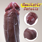 Realistic Brown Dildo Feels Like Skin, 8.66In Silicone Dildo With Strong Suction Cup, Gay Dildo, Anal Dildo Sex Toys For Couples Male & Female & Gays Brown