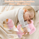 Christmas Gifts For Girls Toddlers Pink Breathing Bunny Toy With Soft Light & Music, Interactive Realistic Breathing Motion & Gentle Snoring Plush, Stocking Stuffers For Babies Grandkids
