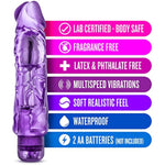 Xl Thick 9 Inch Ipx7 Waterproof Multi-Speed Vibrating Dildo | Vibrator For Women And Gay Men | Sex Toys For Women, Dildo For Gay Men | Clear Purple