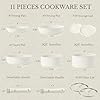 Pots and Pans Set Non Stick, Cookware Sets, Kitchen Set, Oven/Fridge Safe, Space Saving Pots Set, Nonstick Cooking Set with Versatile Detachable Handle, Induction RV Set, Cream White