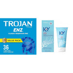 Enz Lubricated Condoms, Latex Condoms & K-Y Jelly Water Based Lube For Sex, Anal Lube, Non-Greasy Water Based Personal Lubricant