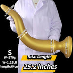 Ultra Long Anal Plug 25.6" Liquid Silicone Butt Plug Dildos Anus Masturbators Dilator Suction Cup Base Prostate Massage Gradual Sizing Enhanced Pleasure For Adult Men Women (S)